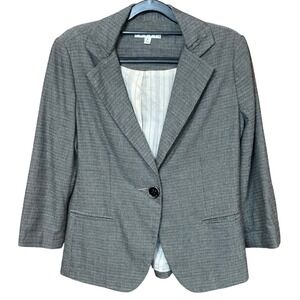 Cabi Women's Black & White Textured 3/4 Sleeve Blazer Size 4 Single Button